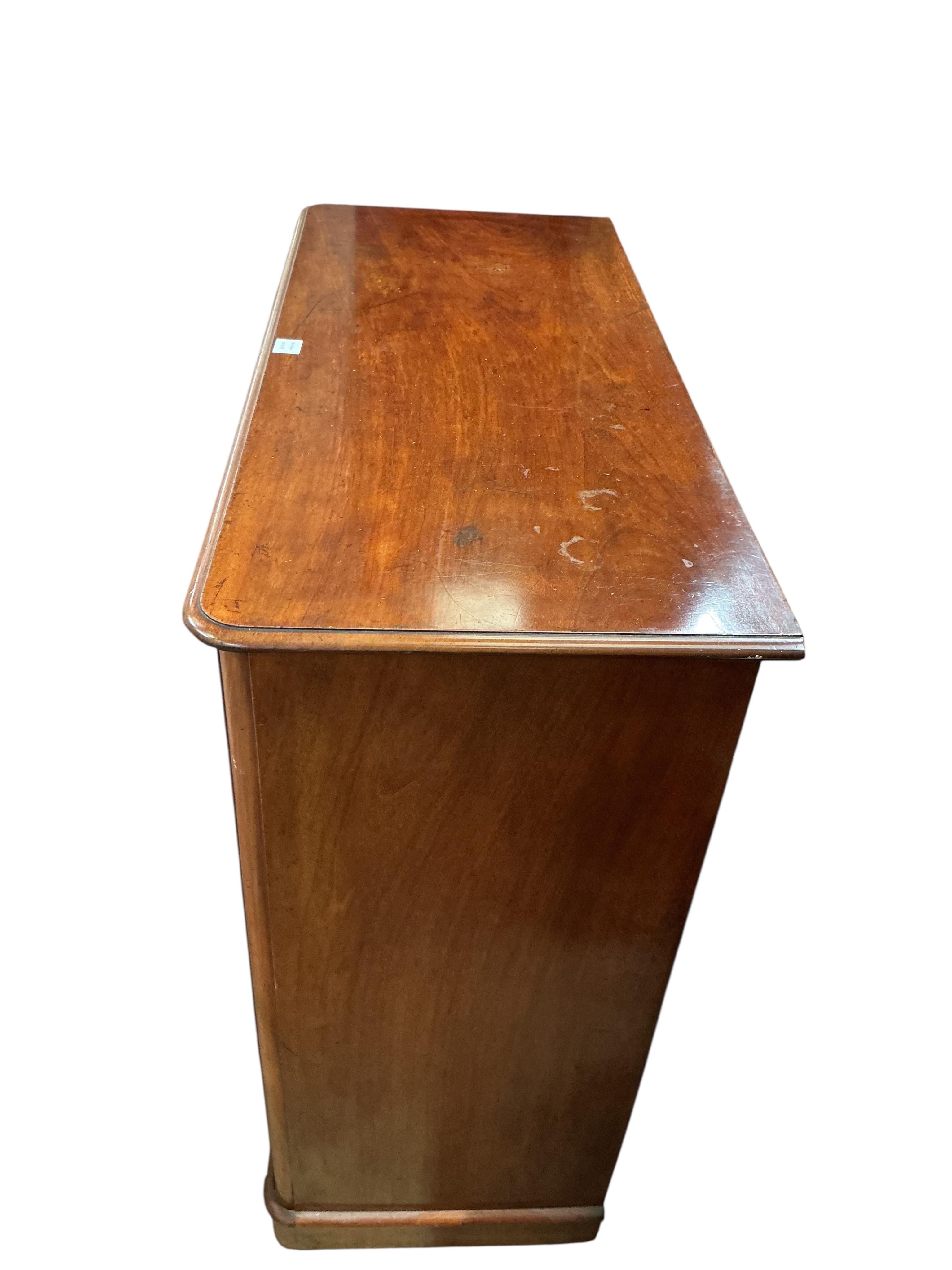 A Victorian mahogany chest, fitted two short and three long drawers, width 118cm, depth 51cm, height 118cm